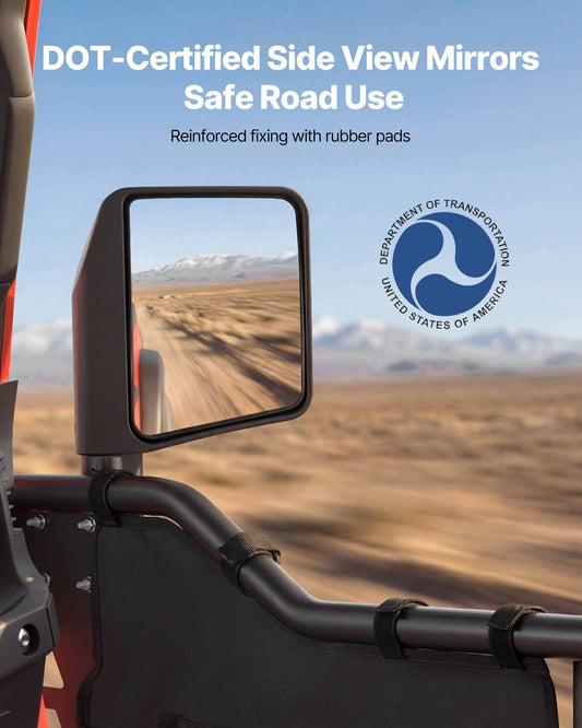 Jeep Tube Doors, 4-Door, Compatible with 2018-2026 Jeep Wrangler JL & 2020-2026 Gladiator JT, Steel Off Road Front & Rear Tubular Half Doors with DOT Certified Side View Mirrors and Storage Bag