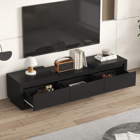 Extendable TV Console, 65 to 106 Inches Wide, Black