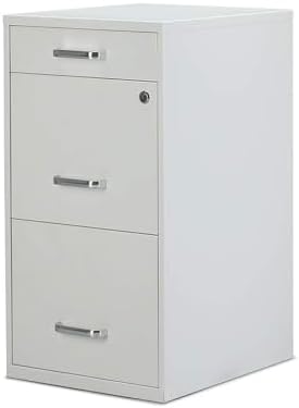 Staples 3-Drawer Vertical File Cabinet, Letter Size, Lockable, White