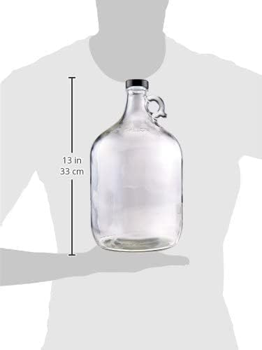 FastRack Glass Water Bottle Includes 38 mm Polyseal Cap, 1 gallon Capacity, Clear