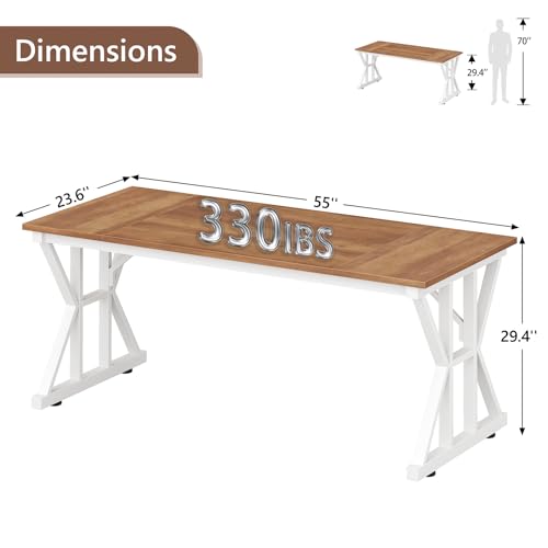 55" Large Computer Desk with Thickened Frame for Home Office, Living Room