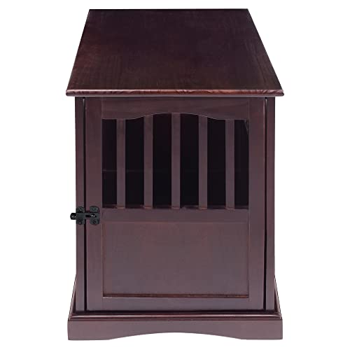 Wooden Medium Pet Crate, End Table, Espresso