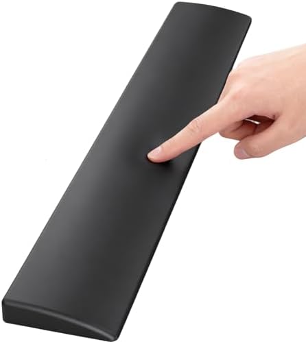 Silicone Wrist Rest for Full-Sized Mechanical Keyboards - Honeycomb Anti-Slip Base, 17.6-Inch Palm Support for Ergonomic Typing and Pain Relief (Black, 17.6)