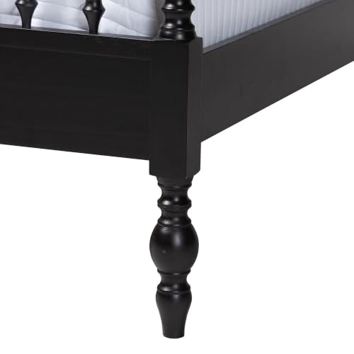 Callison Spindle Canopy Bed Frame with Headboard Black King