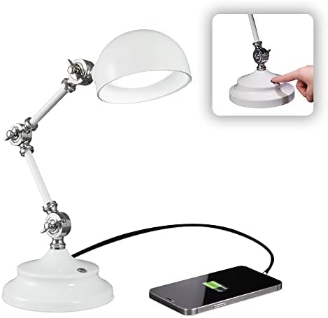 OttLite Prevention Pharmacy LED Desk Lamp with USB Charging, White