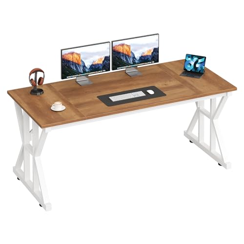 55" Large Computer Desk with Thickened Frame for Home Office, Living Room