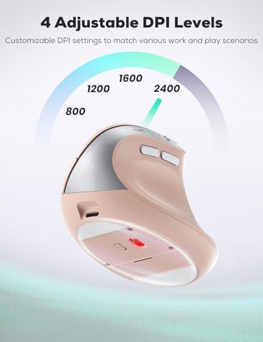 Nulea Ergonomic Vertical Wireless Mouse with Silent Click and Rechargeable