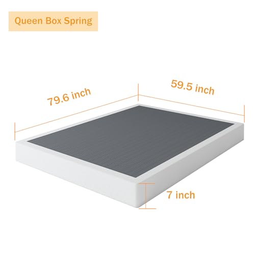 Queen Box Spring 7 Inch Metal Frame Mattress Foundation Bed Base