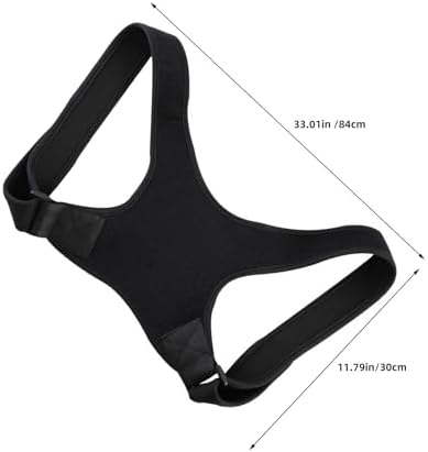 2pcs Posture Correction Belt Black Fabric Back Support Brace