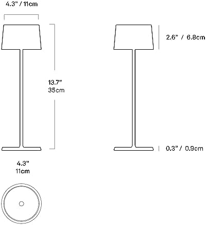 Zafferano, Olivia Pro, Rechargeable Cordless Table Lamp, White