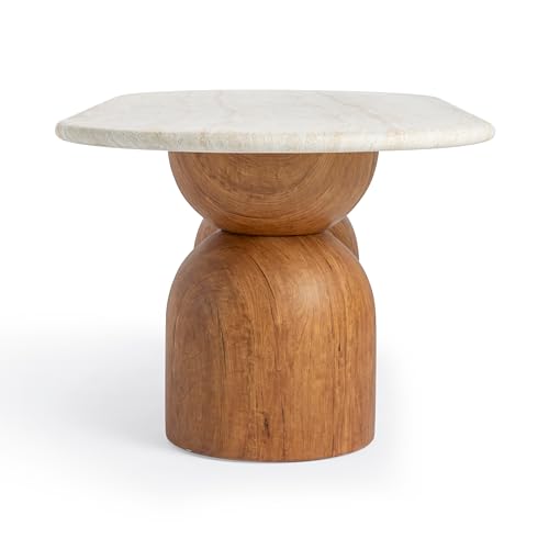 Long Dining Table in Brown,Travertine Ash Wood