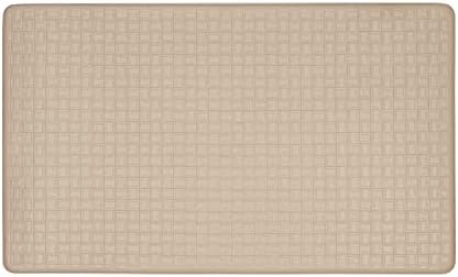 Woven-Embossed Faux-Leather Anti-Fatigue Mat, 18 x 30 in, Tan