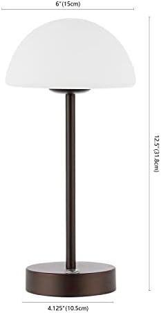 JONATHAN Y Xavier 12.5" Metal Cordless LED Table Lamp, Oil Rubbed Bronze