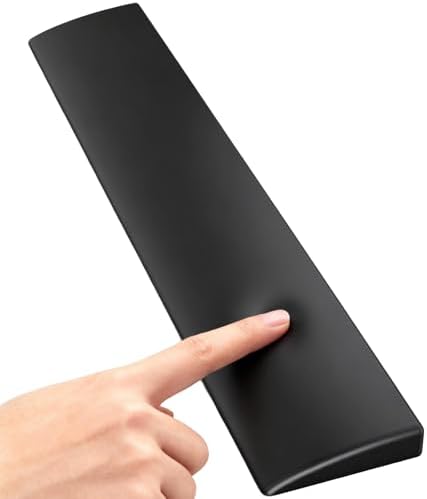 Silicone Wrist Rest for Full-Sized Mechanical Keyboards - Honeycomb Anti-Slip Base, 17.6-Inch Palm Support for Ergonomic Typing and Pain Relief (Black, 17.6)