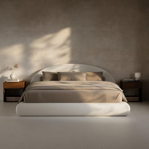 AirFrame Half-Moon Upholstered King Platform Bed Frame