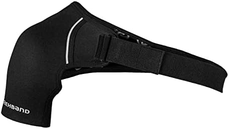 Rehband Shoulder Brace for Men & Women, Adjustable Neoprene Shoulder Support for Sports & Everyday Use, Shoulder Bandage for Left & Right, Colour:Black, Size:Medium, Side:Left
