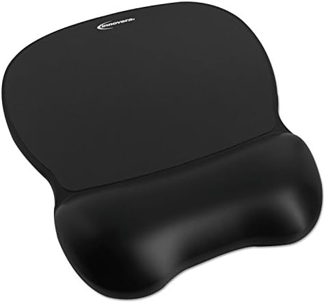 Innovera : Gel Mouse Pad with Wrist Rest, Nonskid Base, 8-1/4 x 9-5/8, Black -:- Sold as 2 Packs of - 1 - / - Total of 2 Each