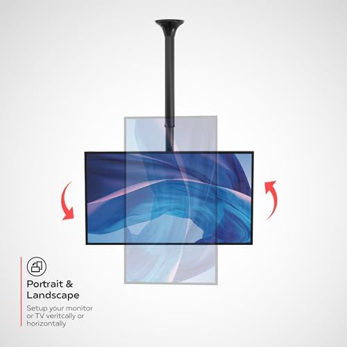 Ceiling Monitor Mount – CTA Height-Adjustable Ceiling Mount for Monitors and TVs up to 44 Lbs. (ADD-HACMMT)