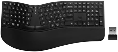DELUX Ergonomic Wireless Keyboard, Ultra-Thin Split Ergo Keyboard (GM909)