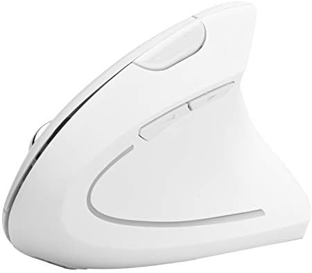Hilitand Ergonomic Vertical Mouse, 2.4G Optical Game Mouse, RGB Backlight, Adjustable 4-Level 2400DPI, 6 for PC/Laptop Desktop(White)