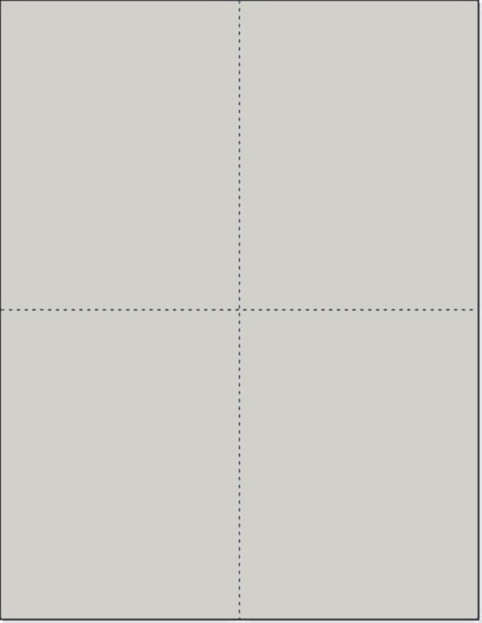 Limited Papers (TM) 8.5x11 Perforated Paper, 20/50 Pound, 75 GSM, Variety of Perforation Sizes and Colors, for Forms, Tickets, Postcards, Business Cards. (Grey, 4 up – 1 Hor. & 1 Ver.)