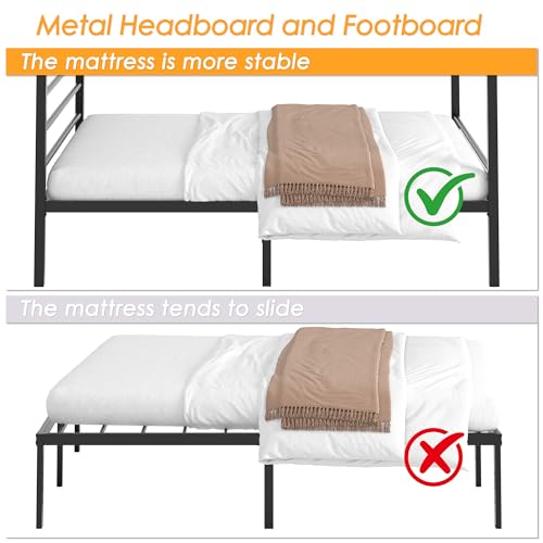 King Size Canopy Bed Frame, Four Poster Metal Frame, Black