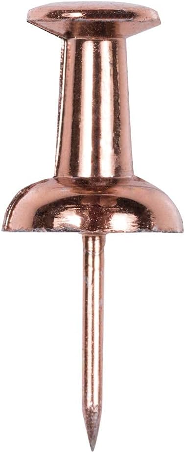 JAM PAPER Colorful Push Pins - Rose Gold Pushpins - 100/Pack