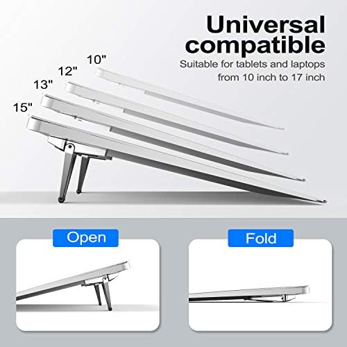 Laptop Stand for Desk, Portable Anti-Slip Keyboard Riser, Zinc Alloy Keyboard Stands, Computer Stand Compatible with MacBook Air/Pro, 10-15.6 Inches Laptops and Keyboards (Sliver)