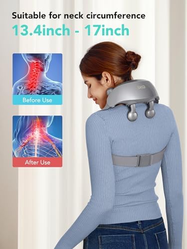SKG H7 Ultra Neck Massager for Pain Relief Deep Tissue Cordless, Grey
