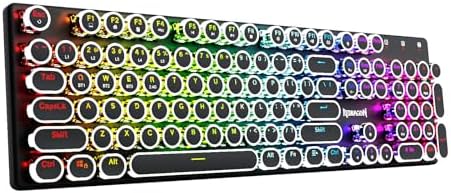 Redragon K710 Wireless Typewriter Style Mechanical Gaming Keyboard, Black