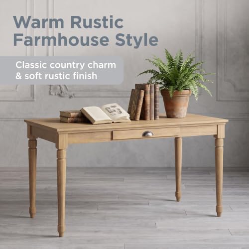 60" Rustic Farmhouse Wood Writing Desk with Storage Drawer