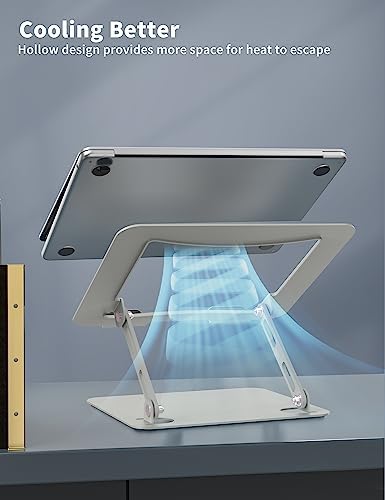 SOUNDANCE Laptop Stand, Heavy Metal Riser, 10-15.6", Light Grey