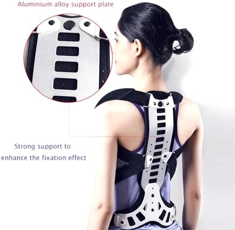 Orthosis Cervical Thoracic Halo Brace, Metal Spinal Auxiliary Orthosis, Adjustable Rigid Metal Extension Back Straightener Brace Vest, for Kyphosis Humpback Thoracic Spinal Support Pain Relief