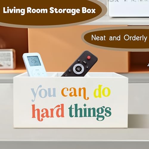 You Can Do Hard Things Desk Pen Holder, Inspirational Decor for Nursery School Psychologist Mental Health Therapy Office Desk, Positive Wooden Pencil Holder Organizer for Office