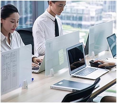 Acrylic Frosted Desk Divider Screen - Portable Privacy Panel for Workstations, Offices & Schools, Reduces Visual Distractions, 100x30cm (39.4x11.8in) - Clear-B