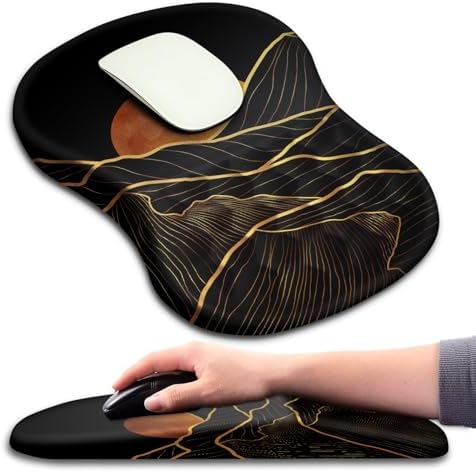 Mouse Pad Wrist Support, Ergonomic Mouse Pad with Massage Dot, Comfortable Computer Mouse Pad for Laptop, Wrist Rest Pain Relief Mousepad with Non-Slip PU Base for Office & Home, 12 x 8 in