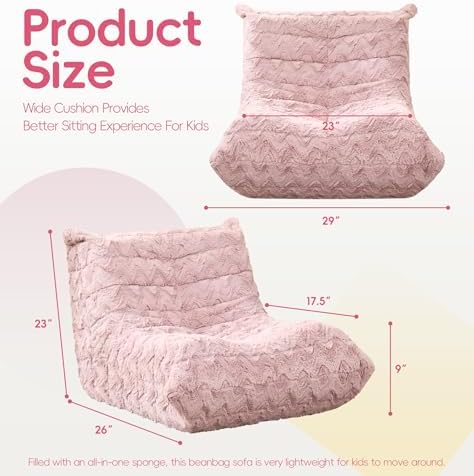 Hobestluk Medium Bean Bag Chairs Lounge Floor Chair BeanBag Couch Togo Sofa