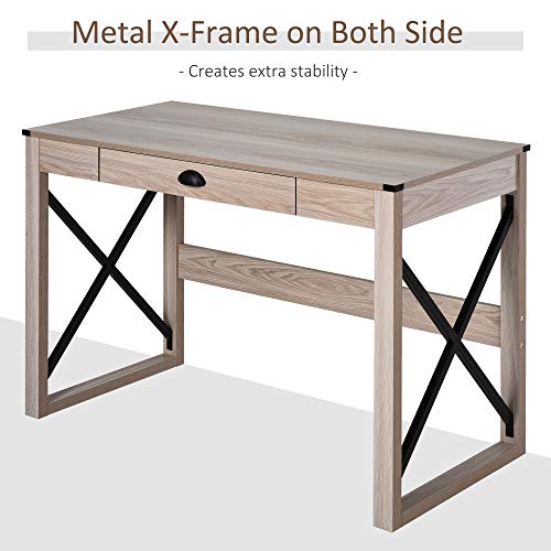 44 inch Home Office Computer Desk Table, Farmhouse, X-Frame