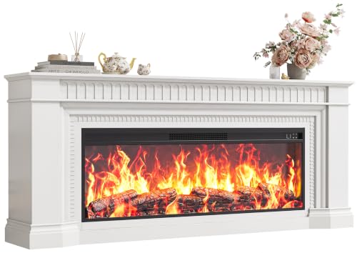 70'' Fireplace TV Stand with 48'' Electric Fireplace