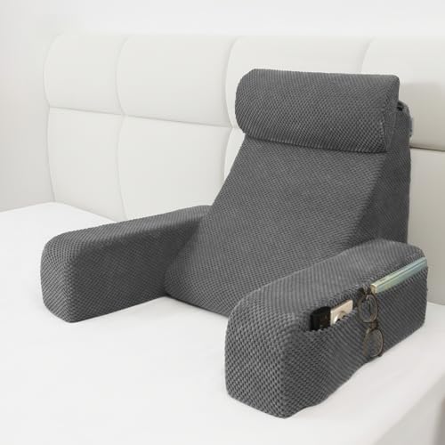 Vekkia 19'' Reading Pillow for Adults with XL Side Pockets