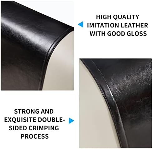 Non Slip Recliner Headrest Protector Washable Faux Leather Headrest Covers for Recliner Chair Waterproof Couch Head Rest Covers for Sofa,Furniture,Office Chair,Theater Seat (Black)