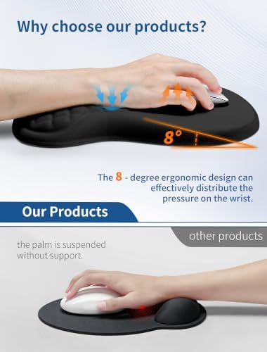 Ergonomic Mouse Pad Wrist Rest for Carpal Tunnel Pain Relief
