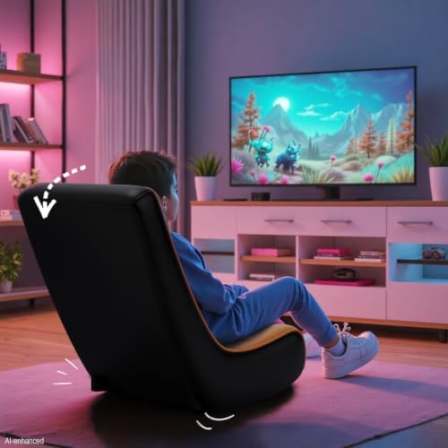 GTPLAYER Floor Rocking Gaming Chair – Floor Rolling Game Chairs with Angle Limiter, Gamer Rocker Floor Seat, Compact & Lightweight, Orange