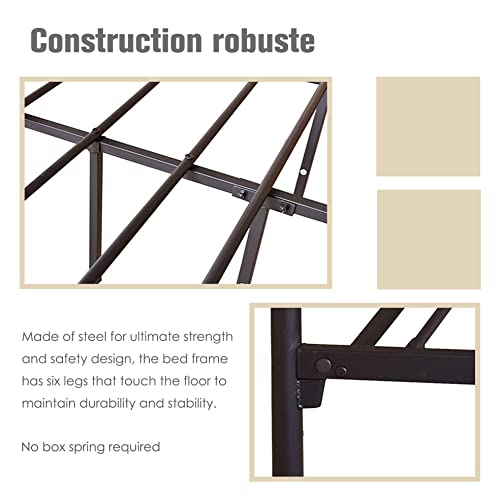 Queen Size Metal Canopy Bed Frame, Black