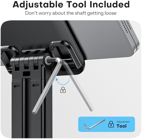 OMOTON Tablet Stand for iPad, Adjustable Tablet Holder for Desk, Portable Monitor Stand Compatible with 4-15.6" Tablets Kindle Such as iPad Pro 11, 10.2, 13, Air/Mini