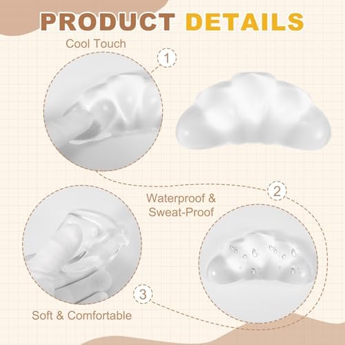 PATIKIL Gel Wrist Rest, Wrist Support for Mouse Bread Shape Ergonomic Mouse Pad Soft Silicone Support Comfortable Cushion for Computer Gaming Office Home, Transparent