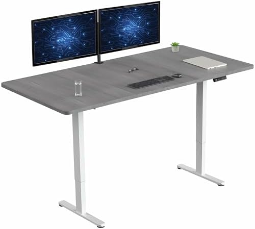 VIVO Dark Gray 71 x 36 in Standing Desk, DESK-KIT-E2W7G-36
