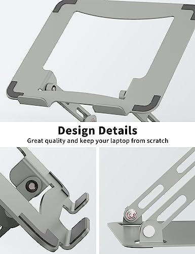 SOUNDANCE Laptop Stand, Heavy Metal Riser, 10-15.6", Light Grey