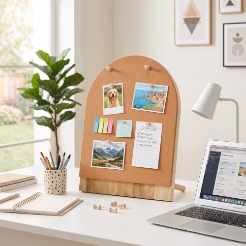 Mini Desktop Cork Board, Small Memo Photo Tack Bulletin Board
