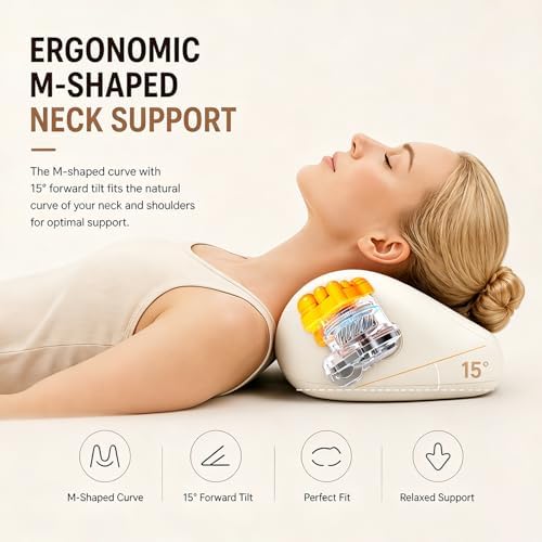 Cordless Neck Massager Pillow with Heat, Deep Tissue Cervical Massage